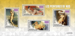 2023-02 - CENTRAL AFRICAN-  NUDE PAINTINGS         4V  MNH** - Desnudos