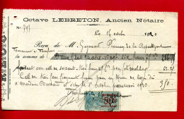 1920 - Timbre De Quittance Type "Médaillon De Tasset"  "Quittances 50c Au Dessus De 3000f " - Tp N° 20 - Lettres & Documents