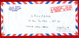 1994 - Colombie Pour La France -Lettre Recommandée En Colombie Et Repostage En Belgique -Envoi Prioritaire (voir Verso) - Colombie