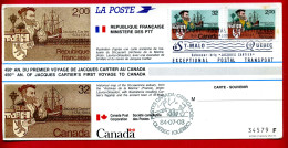 1984 - Carte Commémorative Pour 450e Anniv. Du 1er Voyage De Jacques Cartier Eu Canada - Tp Fr 2307- Canada 869 - Sobres Conmemorativos