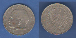 Allemagne 2 Mark 1957 J Hamburg Mint Max Planck Germany Germania - 2 Marchi