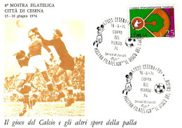 ITALIA ITALY - 1974 CESENA (FO) Coppa Mondo Calcio In Germania Mostra "il Gioco Del Calcio" Su Cartolina Speciale - 6623 - 1974 – Alemania Occidental