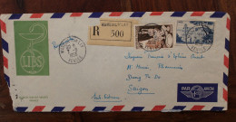 1956 France Mareuil-sur-Lay Saigon Indochine Indo Chine China Timbre Porcelaine Et Cristaux Cover Registered Reco R - Storia Postale