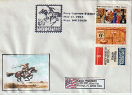 The Pony Express Mail (horse-mounted Riders)  HUGO. Minnesota, Letter To Florida (Special Postmark) - Us Independence