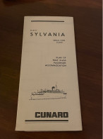 Cunard RMS Sylvania Plan Of First Class Passenger Accomodation - Tools