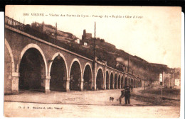 Delcampe - Vienne. Viaduc Des Portes De Lyon. Passage Du "Rapide" Côte D'Azur. De André Bain Soldat à Ses Parents. 1919. - Vienne