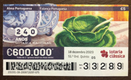 116 G, 1 X Lottery Ticket, Portugal, «Alma Portuguesa»,«Portuguese Soul» « Faiança », « Faience », 2023 - Billetes De Lotería