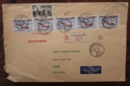 1958 France Mareuil-sur-Lay Saigon Indochine Indo Chine China Enveloppe Cover Poste Aerienne Bande Registered Reco R - Lettres & Documents