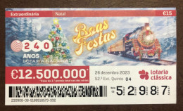 116 G, 1 X Lottery Ticket, Portugal, « Natal », « Christmas », « Comboios », « Trains », 2023 - Billetes De Lotería