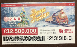 116 G, 1 X Lottery Ticket, Portugal, « Natal », « Christmas », « Comboios », « Trains », 2023 - Billetes De Lotería