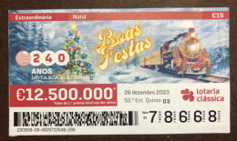 116 G, 1 X Lottery Ticket, Portugal, « Natal », « Christmas », « Comboios », « Trains », 2023 - Billetes De Lotería