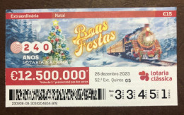 116 G, 1 X Lottery Ticket, Portugal, « Natal », « Christmas », « Comboios », « Trains », 2023 - Billetes De Lotería