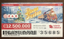 116 G, 1 X Lottery Ticket, Portugal, « Natal », « Christmas », « Comboios », « Trains », 2023 - Billetes De Lotería