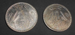 1978 1980 2x 1 Roupie Rupee Inde République - Inde