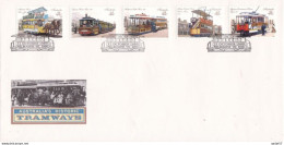 Australia FDC - 1er Jour, Tram, Tramway Hippomobile, Melbourne 1989 - Tramways