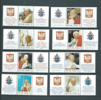 Pologne Lot De 8 Tryptiques , Pape Jean Paul 2, ** Neufs Sans Charnieres Cw 36602 - Sonstige & Ohne Zuordnung