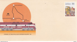 Australia 1980 Opening Of Tarcoola-Alice Spring Railway,souvenir Cover, Trains - Postal Stationery