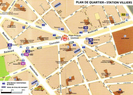 Paris 17 : Plan Du Métro + Plan Quartier Station Villiers 2011 - Europe