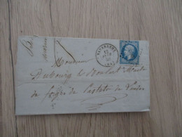 Collection Basses Pyrénées LETTRE TP 20c Bleu Napoléon 3 PC 2230 Navarrenx Pour Les Landes 12/02/1858 - 1853-1860 Napoléon III.