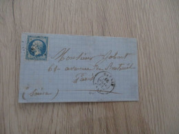 Collection Basses Pyrénées LETTRE TP 20c Bleu Napoléon 3 PC 11373 Garlin  Pour Paris 16/01/1861 - 1853-1860 Napoleone III