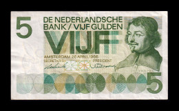 Holanda Netherlands 5 Gulden Joost Van Den Vondel 1966 Pick 90b Mbc Vf - Sonstige & Ohne Zuordnung