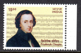 INDIA - 2001 CHOPIN ANNIVERSARY MUSIC STAMP FINE MNH ** SG 1997 - Unused Stamps