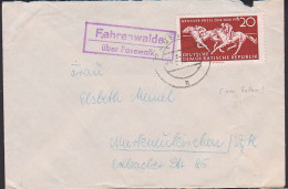 Fahrenwalde über Pasewalk PSSt. 20 Pfg SoMke Grosser Preis Der DDR Mit PF "weißer Fleck über 5" Von 1958 - Frankeermachines (EMA)