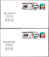 CAMBIO DE MILENIO - CHANGE OF MILLENNIUM. St. Croix VI, Estados Unidos. Set 2 Cancels - Clocks