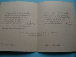 Lt. Pierre Delvaux De Fenffe & BARONNE Paule De Menten De Horne ( Huwelijk ) 30 Dec 1919 ( Zie / Voir SCANS ) Liège ! - Mariage