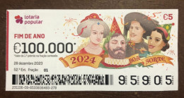 116 G, 1 X Lottery Ticket, Portugal, « FIM DE ANO »,  « GOOD LUCK 2024 », 2023 - Billetes De Lotería
