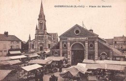 GODERVILLE (Seine-Maritime) - Place Du Marché - Halle Au Blé - Voyagé 1926 (2 Scans) Rouen, 44 Rue Du Champ Des Oiseaux - Goderville