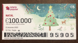 116 G, 1 X Lottery Ticket, Portugal, « NATAL »,  « NOËL », « CHRISTMAS », « Christmas Tree », 2023 - Billetes De Lotería