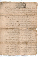 VP22.878 - Cachet De Généralité De RIOM - Acte De 1711 - - Seals Of Generality