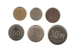 324/ Equateur : 1 Centavo 2000 - 10 Centavos 2000 - 20 Centavos 1974 - 50 Centavos 1985 - 10 Sucres 1988 - 50 Sucres 199 - Equateur