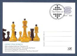 Chess Schach Ajedrez Estonia 2006 Postal Card Nr.62 With Postmark International  Chess Tournament In Memoriam Paul Keres - Echecs