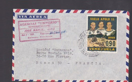 Vénézuéla; Thème Espace Vuelo Apolo 11 Sur Enveloppe De Caracas Pour Nîmes (Gard) - Venezuela