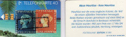 Blaue/rote Mauritius TK E03/1991 30.000Expl. ** 25€ Edition1 Kolonie Der UK/GB TC History Stamps On Phonecard Of Germany - E-Series : Edizione Della D. Postreklame