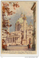 WIEN - KARLSKIRCHE, Künstlerkarte Nach Aquarell Von Karl Schwetz,  Nr. 9, Gel. 1949 - Kirchen