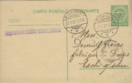 Luxembourg - Luxemburg - Carte-Postale  1921  -  Cachet Diekirch - Postwaardestukken