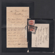 GB QV 1/2d Jubilee Mourning Cover Nice London E Square PM Original Contents - Covers & Documents