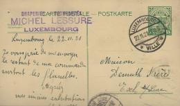 Luxembourg - Luxemburg - Carte-Postale  1921  -  Cachet Esch-sur-Süre  -  Cachet Luxembourg-Ville - Entiers Postaux