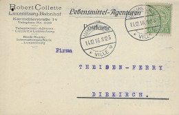 Luxembourg - Luxemburg - Carte-Postale  1916  -  Cachet  Luxembourg-Ville - Postwaardestukken