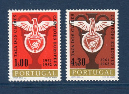 Portugal, **, Yv 914, 915, Mi 933, 934, Football, Emblème Du Benfica, - Championnat D'Europe (UEFA)