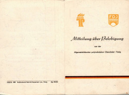 G0499 - Penig Polytechnische Oberschule Urkunde Dokument Junge Pioniere FDJ - Verlag DDR - Penig