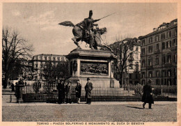 21146 TORINO TURIN  PIAZZA SOLFERINO E MONUMENTO AL DUCA DI GENOVA      ITALIE   ( 2 Scans) - Places & Squares