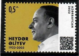 Azerbaijan 2023 . President Heydar Aliyev - 100th Anniversary (Stamp With QR Code ). 1v. - Azerbaijan