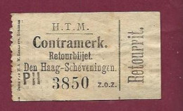 301223 - TICKET CHEMIN DE FER TRAM METRO - PAYS BAS HOLLANDE H.T.M. PH 3850 Z.o.z.  - Europe