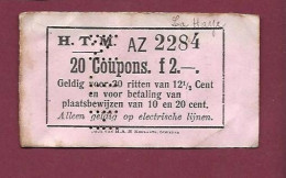 301223 - TICKET CHEMIN DE FER TRAM METRO - PAYS BAS HOLLANDE H.T.M. AZ 2284 20 Coupons F2. LA HAYE - Europe