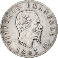 Italie, Vittorio Emanuele II, 2 Lire, 1863, Torino, Argent, TB, KM:6a.2 - 1861-1878 : Victor Emmanuel II