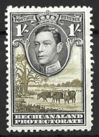 BECHUANALAND...KING GEORGE VI..(1936-52..)......" 1938.."....1/-.....GREY-BLACK.....SG125a.....(CAT.VAL.£28.)....MH.. - 1885-1964 Herrschaft Von Bechuanaland